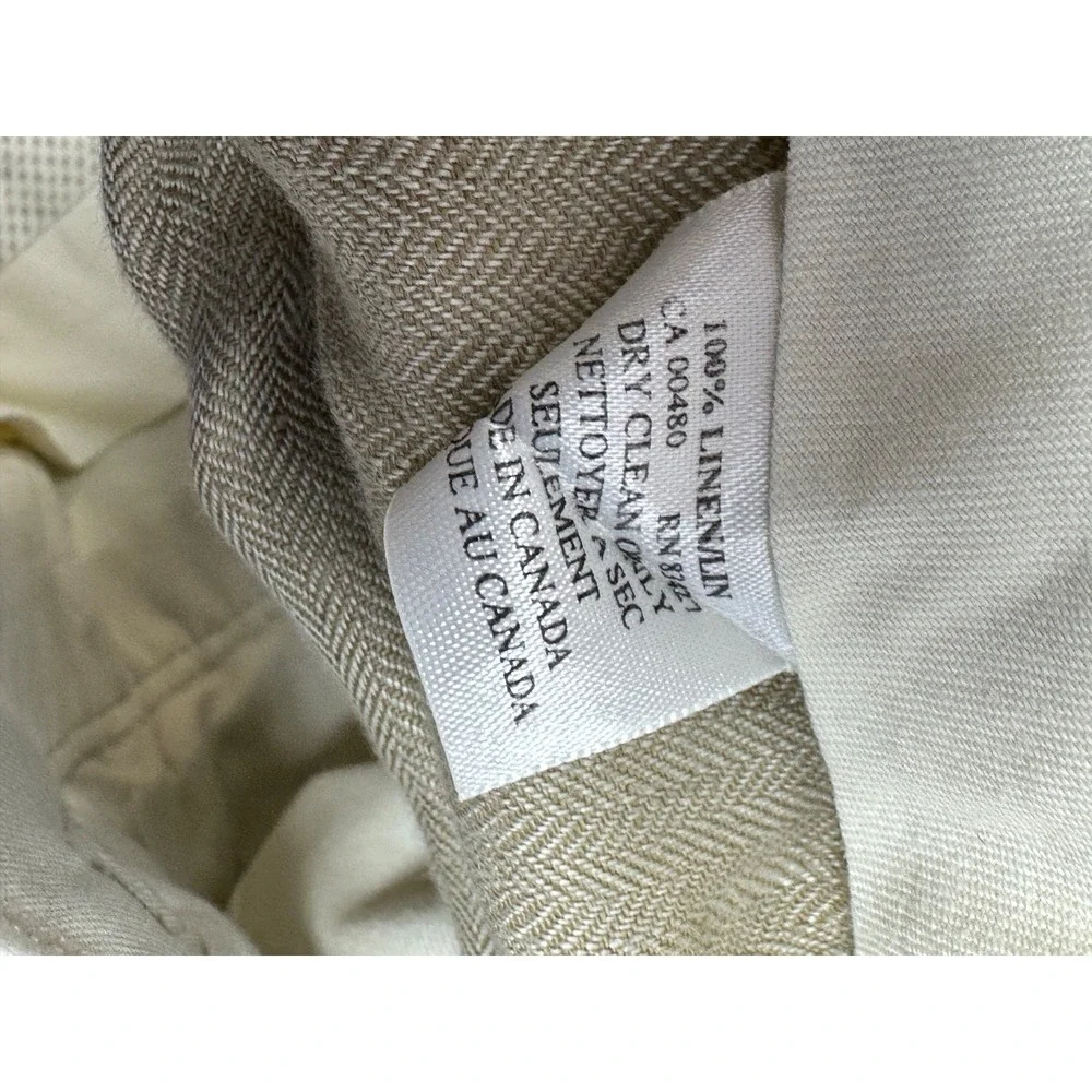 Ballin Relax 100% Linen Pants Men's Sz 38x30 Beige Pleated Cuffed R1